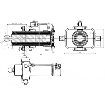 Siłownik teleskopowy 1320mm  przyczepy D-50 potrójny 6500165000  z zaworem